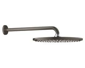 Grohe Rainshower Cosmopolitan hovedbruser med 310 mm diameter og 380 mm arm i børstet Hard Graphite.