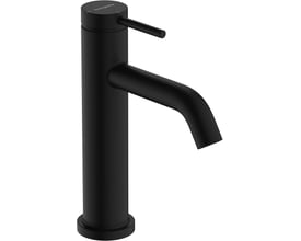 Hansgrohe Tecturis S 110 håndvaskarmatur i mat sort med CoolStart og EcoSmart teknologi samt løft-op bundventil.