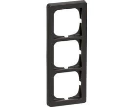 LK FUGA Baseline 63 ramme til 3 moduler i koksgrå, der viser de tre udskæringer til montering af indsatser.