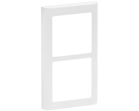LK FUGA Soft 63 lodret designramme i hvid til 2 moduler, med en ren og minimalistisk overflade.