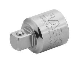 Bahco adapter set fra siden, viser 1/2" firkant og mærkning med "WARNING NON-IMPACT" samt Bahco logo.