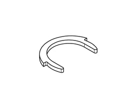 Grohe låseskive i metal på hvid baggrund, viser dens C-formede design med to åbne ender for montering.