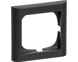 LK FUGA Softline 63 ramme i koksgrå, 1 modul bred og høj, vist forfra på hvid baggrund.