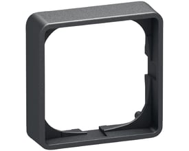 Lauritz Knudsen LK FUGA Baseline 50 forhøjet ramme i koksgrå med 14 mm dybde og 1 modul bredde.