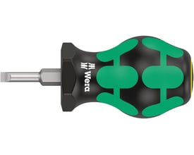 Wera 335 lige skruetrækker med 0,8x4,0x25mm klinge og ergonomisk Kraftform greb i sort og grøn.