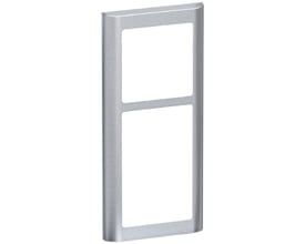 LK FUGA Soft 63 designramme i stålmetallic, 2½ modul bred og 1 modul høj, med afrundede hjørner.