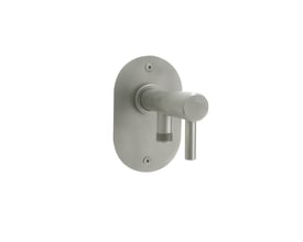 Frostline Wall kort F760 udendørshane i glasblæst rustfri stål med enkeltgreb og 1/2" tilslutning monteret på rund flange.