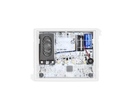 Urmet taleenhed med 2Voice DDA, viser printpladen med højttaler, mikrofon og elektroniske komponenter.