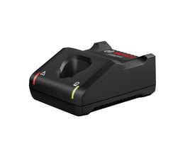 Bosch GAL 12V-40 Professional 12V lader i sort plastik med røde og grønne indikatorlamper og Bosch logo tydeligt synligt.