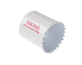Viking HSS-bimetall-hullsag på 83 mm med 8 % kobolt og grove, variable tenner, sett skrått forfra.