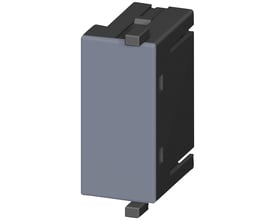 Siemens friløbsdiode til kontaktorer i størrelse S0, DC 24 V, med en grå front og sort bagside, monteringsfødder i bunden.