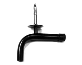 Sort svanehals fra Teknisk Belysnings Industri med 6x30 mm skrue og roset, perfekt til diskret lampeophæng.