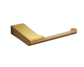 Pressalit Style toiletrulleholder i børstet messing, der måler 170 mm i bredden og 83 mm i dybden.