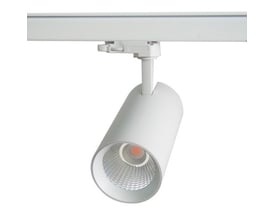 LEDlife hvid 3-faset skinnespot med 30W og 3900 lumen på hvid baggrund.