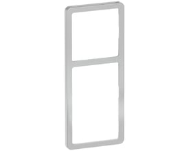LK FUGA Slim designramme i stålmetallic med 2½ modul højde og 1 modul bredde for elegante lyskontakter.