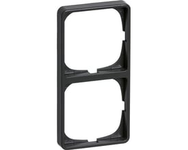 LK FUGA Baseline 50 ramme i koksgrå til 2 moduler, vist lodret med to åbninger til indsats.