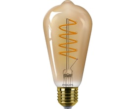Philips Master Value LED-lyskilde med E27 sokkel, 4W og gylden spiral, 1800K ekstra varmt lys.