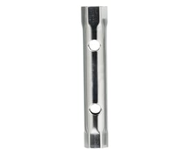 Bahco rørtopnøgle 1936M på 18-19 mm med blank overflade, sekskantede ender og to huller til drejestift.