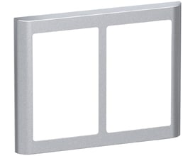 LK FUGA Soft 63 dobbelt designramme i stålmetallic, designet til 2x1½ modul og montering på væg.
