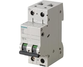 Siemens automatsikring 1+N pol, B16A med 6kA brydeevne og 16A kapacitet, vist med tænd/sluk-indikatorer.