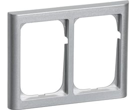 LK FUGA Softline 63 vandret dobbelt ramme i stålmetallic med plads til 2x1½ modul indsatsenheder.