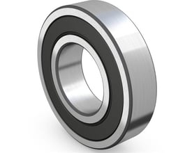 SKF 6300 sporkugleleje med 10mm indvendig diameter og 35mm udvendig diameter, vist på hvid baggrund.