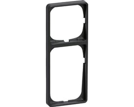 LK FUGA Baseline 50 ramme i koksgrå plast med plads til to moduler, vist lodret.