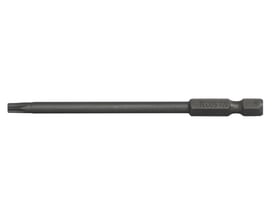 Tecos Torx bit, størrelse TX15 og 90 mm lang, fremstillet af S2 stål med optimeret profil for bedre pasform.