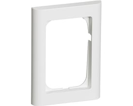 LK FUGA Softline 68 ramme i hvid, 1½ modul, med afrundede hjørner og en åbning til en el-indsats.