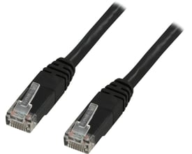Deltaco U/UTP Cat6 patchkabel på 0,7 meter i sort med to RJ45-stik, halogenfri og Delta-certificeret.