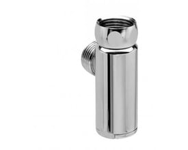 Idealrain Pro bruseslangetømmer i krom, 76 mm lang, med 1/2" udvendig og 1/2" indvendig gevind, isoleret på hvid baggrund.