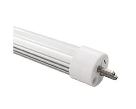 LEDlife T5-115 EXT er et hvitt, dimbart LED-lysrør på 12 W med synlige metallstifter i enden.