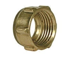 Conex Compression 22mm kompressionsomløber i messing med indvendigt gevind, designet til kobber- og PEX-rør.