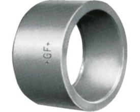 Georg Fischer PVC reduktion, kort model PN16, 40 x 25 mm, med mærket '+GF+' synligt på siden.