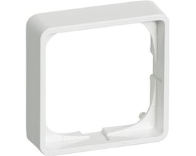 LK FUGA Baseline 50 forhøjet ramme i hvidt plast med en dybde på 14 mm og 1 modul bredde.