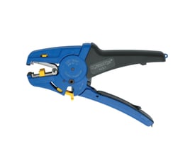 Klauke afisoleringsværktøj i blå og sort med angivelse af 0,03-16 mm2 og K43/3 på hvid baggrund.