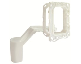 Grohe Fresh ombygningssætset fra en anden vinkel, viser den hvide plastkomponent med beholder og monteringsramme.