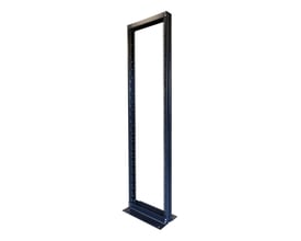 Toten 19" åbent gulvstativ i sort metal med 42U, klar til montering af udstyr, 547x280 mm.