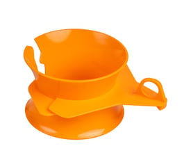 Prysmian kabeltragt til loft i klar orange plast, designet til at beskytte kabler i nedhængte lofter.