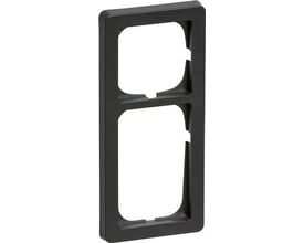 LK FUGA Baseline ramme 63 i koksgrå, 2½ modul, med plads til to indsatser på hvid baggrund.