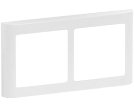 LK FUGA Soft 63 vandret designramme til 2 moduler i hvid med afrundede kanter og LK logo.