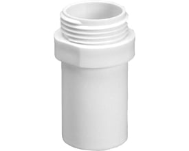 Purus hvid overgang med nippel til afløbssystemer, 1½" x 32 mm, fremstillet i holdbart PP-plast.