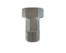 Pettinaroli TEA vandmålerforskruning i white bronze, 1/2" nippel og 3/4" omløber, på hvid baggrund.