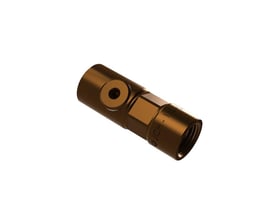 Detalje af JCH Type 2280 kontraventil i rødgods, viser 1" gevind og kontrolfunktion på neutral baggrund.