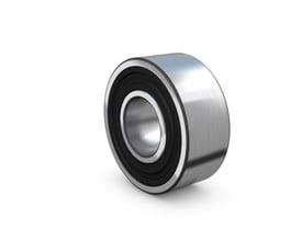 SKF 2303 E-2RS1TN9 kugleleje med dobbelte forseglingsringe og metalydre overflade, isoleret på hvid baggrund.