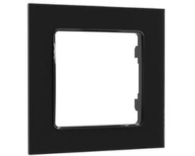 Shelly Wall Frame i sort til 1 modul, en firkantet ramme med et åbent kvadratisk hul i midten, klar til montering af enheder.