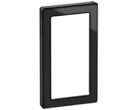 Lauritz Knudsen LK FUGA Pure designramme, sort med en blank kant uden midtersprosse til elinstallationer.