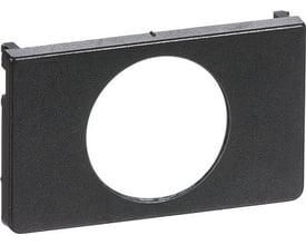 LK FUGA afdækning til bevægelsessensor, koksgrå, 1 modul bred og 1 modul høj, med cirkulært hul til sensor.