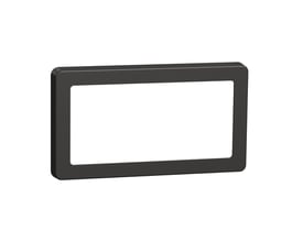 LK FUGA Base 63 designramme i koksgrå med plads til 1x2 moduler, vist fra fronten på hvid baggrund.