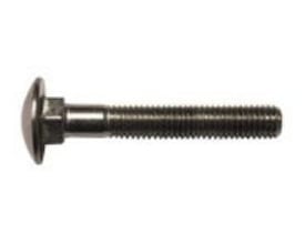 Elgalvaniseret bræddebolt M10 x 110 mm i henhold til DIN 603/555, med glat hoved og synligt gevind.